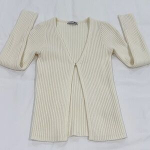 Cream Ribbed Sweater